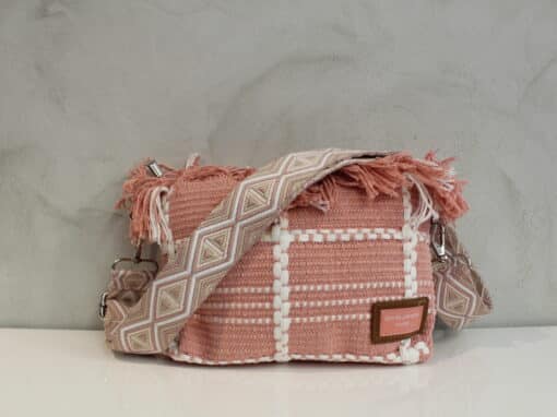 Bolso Bandolera Rosa Tejido BMK