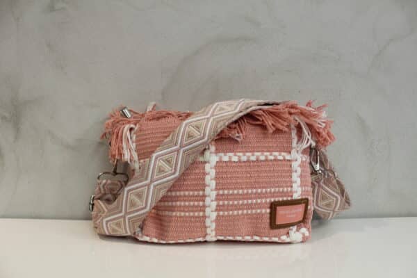 Bolso Bandolera Rosa Tejido BMK