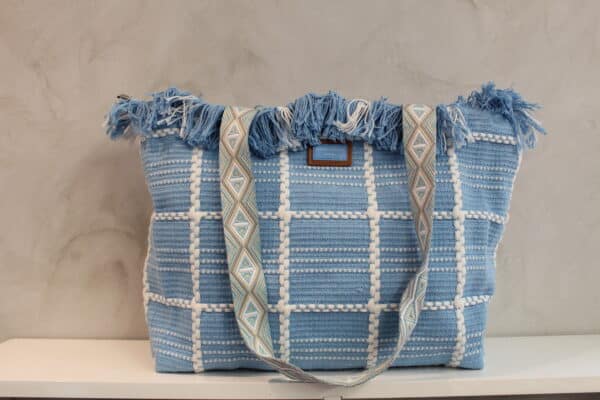 Bolso Azul Tejido BMK