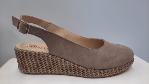 Cuña Pitillos Piel ante taupe