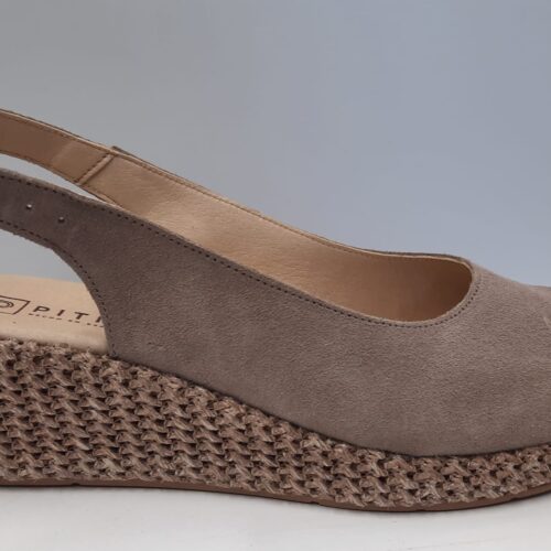 Cuña Pitillos Piel ante taupe