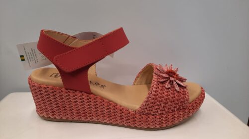 Sandalia Pitillos rafia rojo
