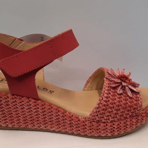 Sandalia Pitillos rafia rojo