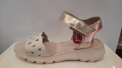 Sandalia Dorking-Fluchos Blanco-Dorado
