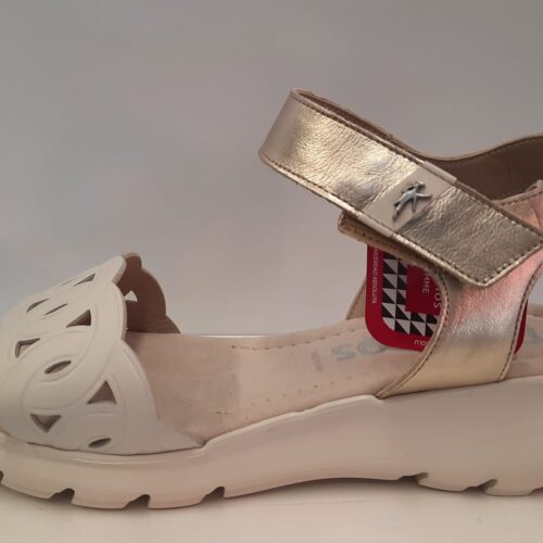 Sandalia Dorking-Fluchos Blanco-Dorado