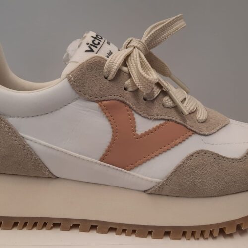 Zapatilla Victoria Melocotón Serraje-Nylon Dentada